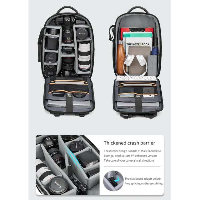 Antykradzieżowy plecak fotograficzny Outwalk 7717 na aparat + laptopa 17,3&quot; (1)