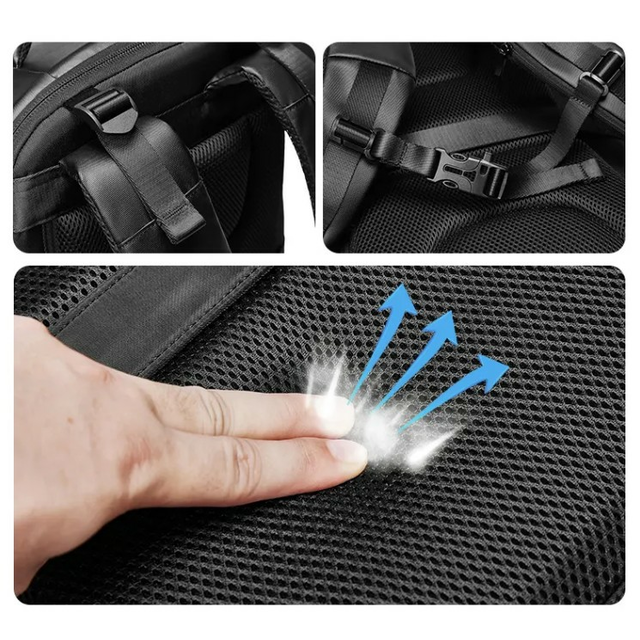 Antykradzieżowy plecak fotograficzny Outwalk 7717 na aparat + laptopa 17,3&quot; (1)