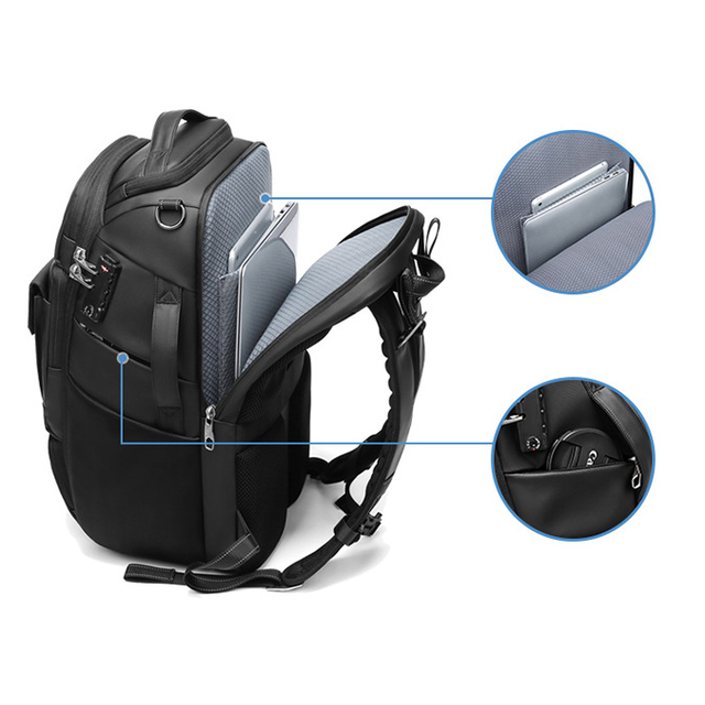 Antykradzieżowy plecak fotograficzny Outwalk 7717 na aparat + laptopa 17,3&quot;