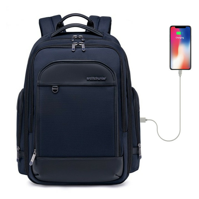 Plecak Arctic Hunter na laptopa 15,6&quot; B00683 z USB dwukomorowy - Kolor: niebieski