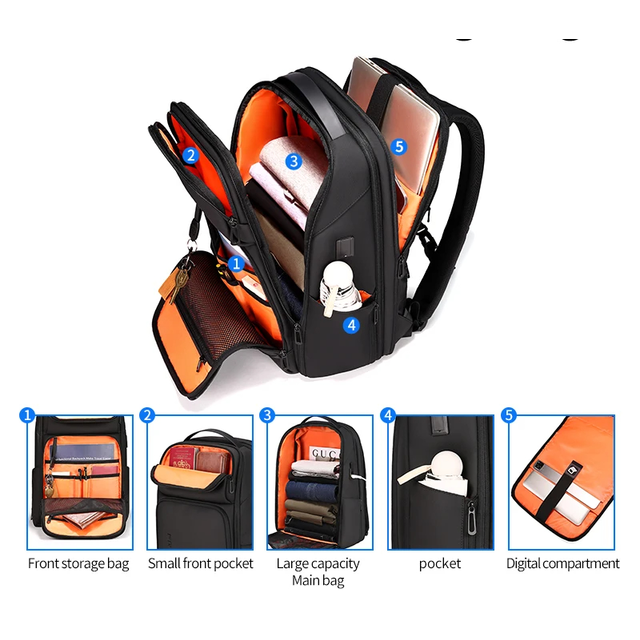 Plecak FRN na laptopa 15,6&quot; 8289 z USB bagaż podręczny