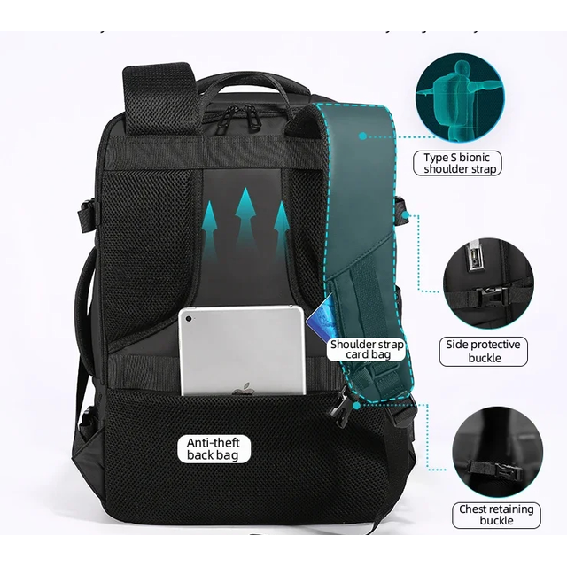 Plecak FRN na laptopa 17,3&quot; 1826 bagaż podręczny z USB