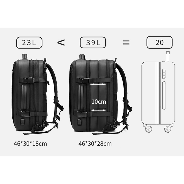 Plecak Outwalk AL1023 na laptopa 15,6&quot; bagaż podręczny z USB