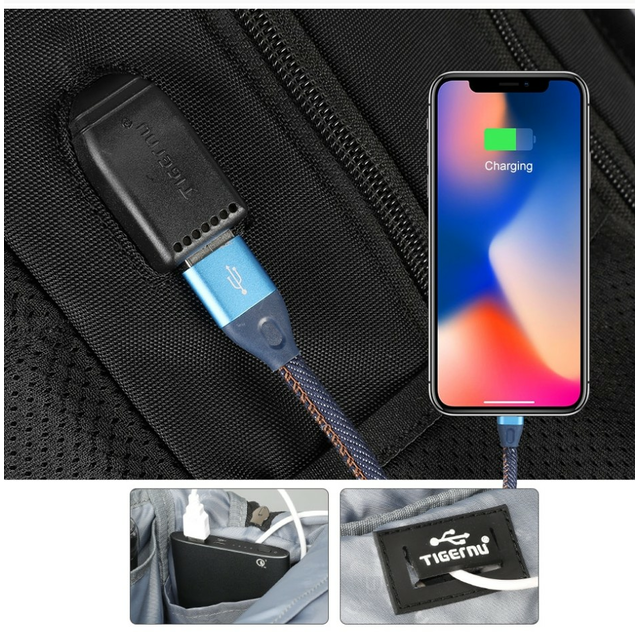 Plecak Tigernu na laptopa 15,6&quot; T-B3221 dwukomorowy z USB