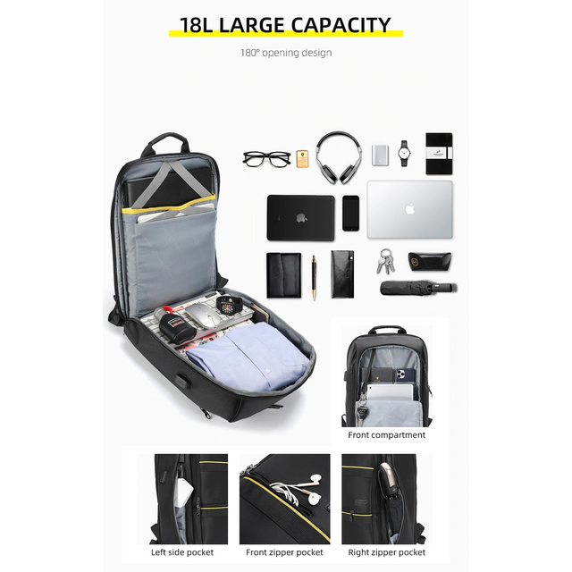 Plecak Tigernu na laptopa 15,6&quot; T-B3966 ochrona RFID i USB