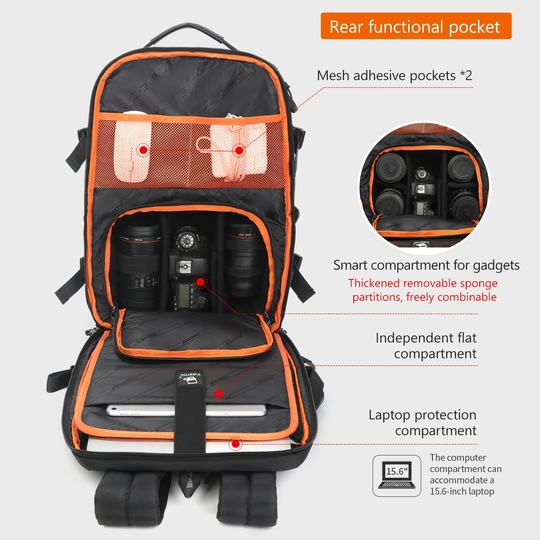 Plecak fotograficzny Tigernu T-B9235 na aparat + laptopa 15,6&quot;