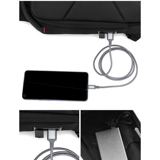 Plecak miejski Aopin na jedno ramię twarda skorupa z USB AP-39