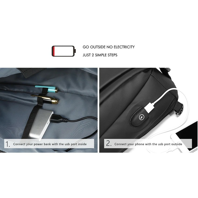 Plecak miejski na laptopa 11&quot; Nigeer na jedno ramię z organizerem i USB 1850