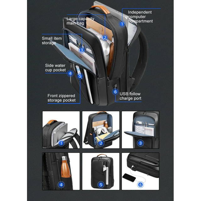 Plecak/torba Eurcool/Nigeer na laptopa 15,6&quot; EC-2000 z USB (1)