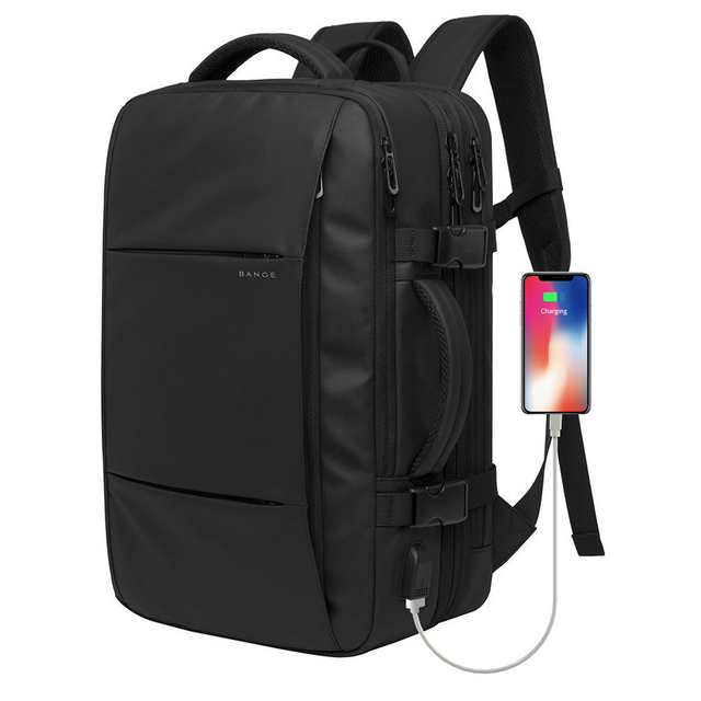 Plecak Bange na laptopa 17,3&quot; BG-1908 bagaż podręczny z USB - Kolor: czarny