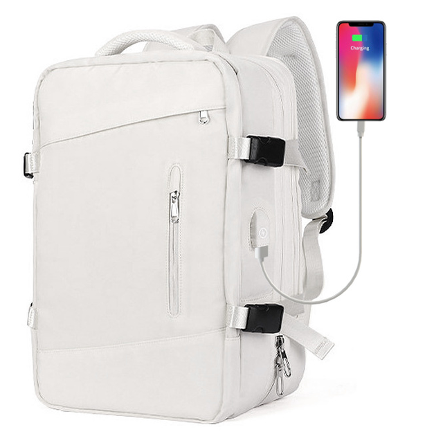 Plecak Macwave Traveler na laptopa 17,3&quot; AX9169 bagaż podręczny z USB - Kolor: ecru