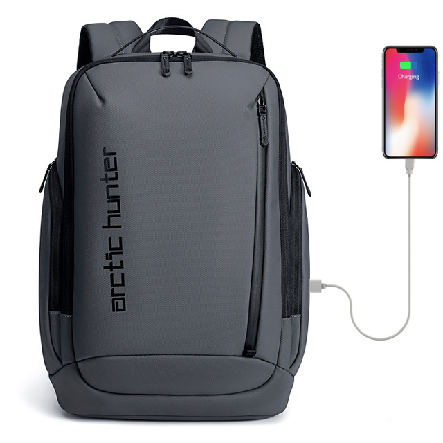 Plecak Arctic Hunter na laptopa 15,6&quot; B00554 z USB - Kolor: szary
