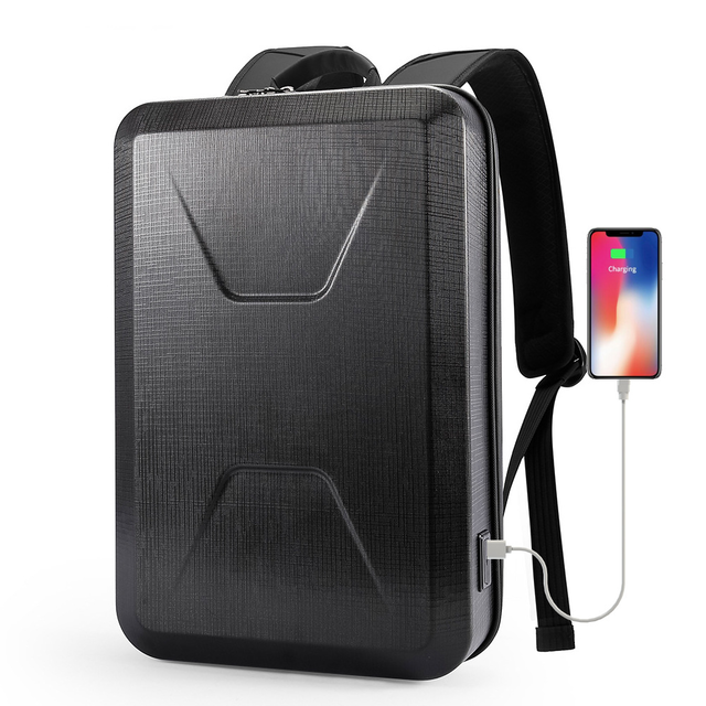 Antykradzieżowy plecak Bange twarda skorupa na laptopa 15,6&quot; z USB BG-2839 - Kolor: czarny