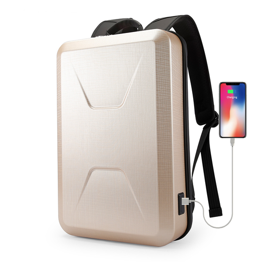 Antykradzieżowy plecak Bange twarda skorupa na laptopa 15,6&quot; z USB BG-2839 - Kolor: cappuccino