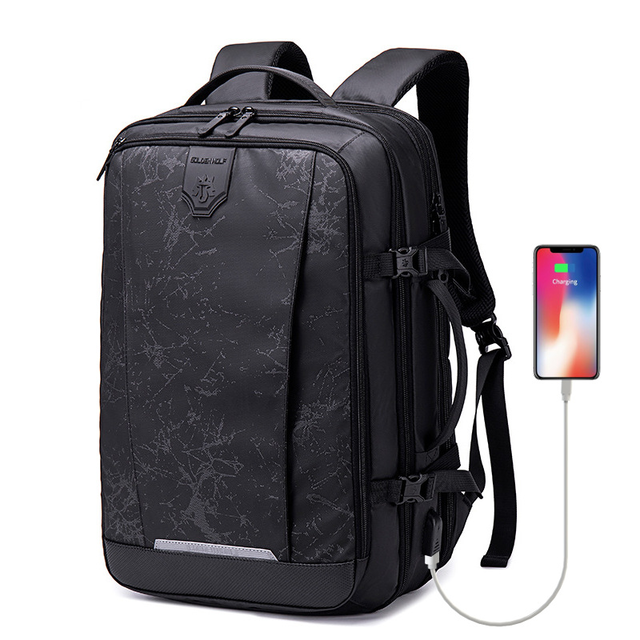 Plecak Golden Wolf na laptopa 15,6 - 16,4&quot; GB00447 z USB - Kolor: czarny/splash