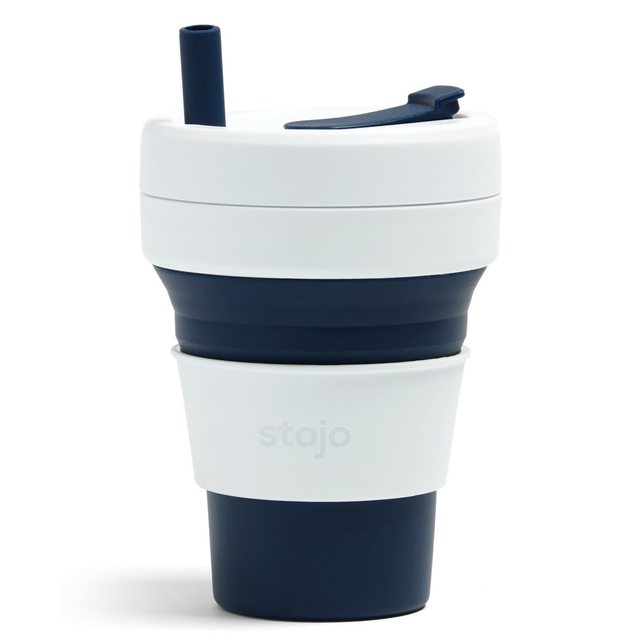 Kubek składany Stojo Biggie 470ml - Kolor: Indigo / biało-granatowy