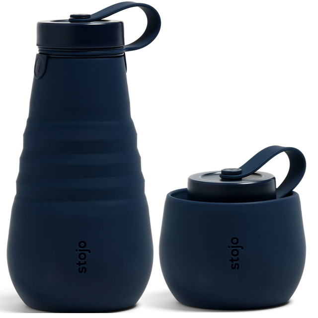 Butelka składana Stojo 590ml - Kolor: Denim / granatowy