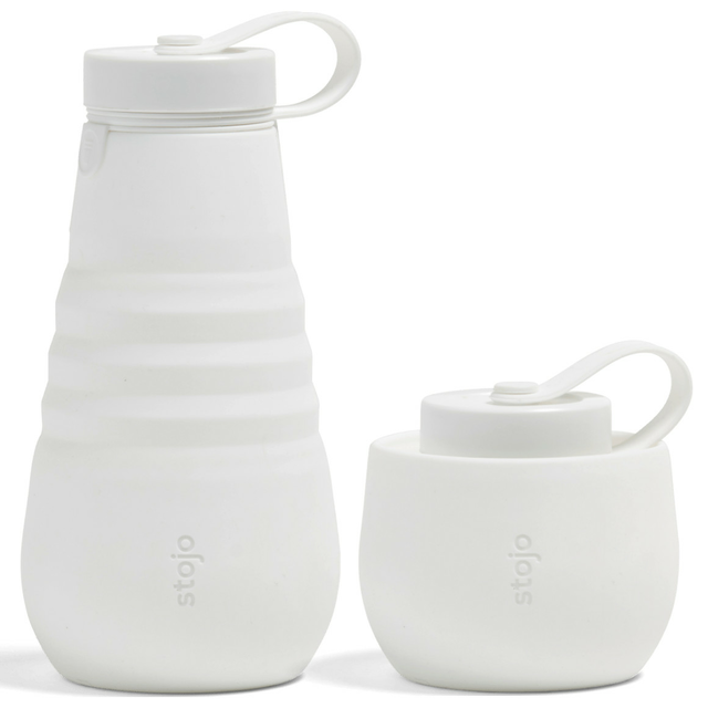 Butelka składana Stojo 590ml - Kolor: Quartz / Biały