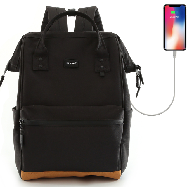 Plecak Himawari 124 na laptopa 15&quot; z USB - Kolor: 04. czarny