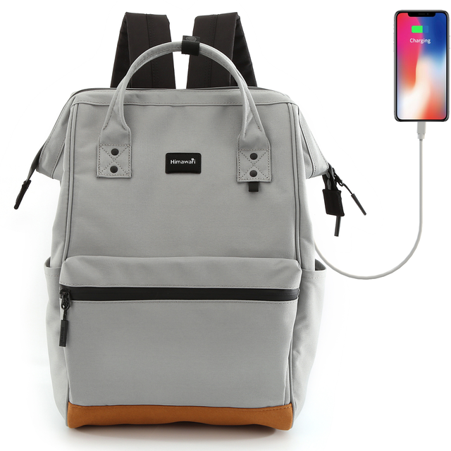 Plecak Himawari 124 na laptopa 15&quot; z USB - Kolor: 07. popielaty