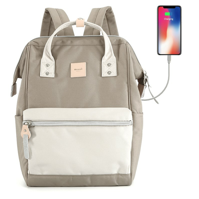 Plecak Himawari Sorrel HM1881 na laptopa 13,3&quot; z USB - Kolor: 32. kawowo-beżowy