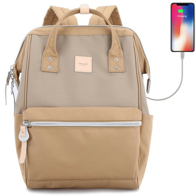Plecak Himawari Sorrel HM1881 na laptopa 13,3&quot; z USB - Kolor: 10. kawowo-camelowy