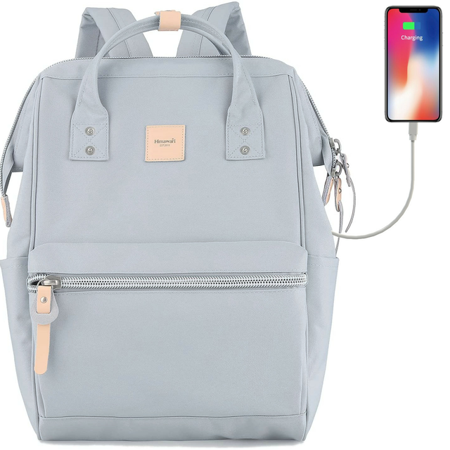 Plecak Himawari Sorrel HM1881 na laptopa 13,3&quot; z USB - Kolor: 02. gołębi szary
