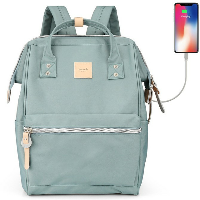 Plecak Himawari Sorrel HM1881 na laptopa 13,3&quot; z USB - Kolor: 08. eukaliptusowy