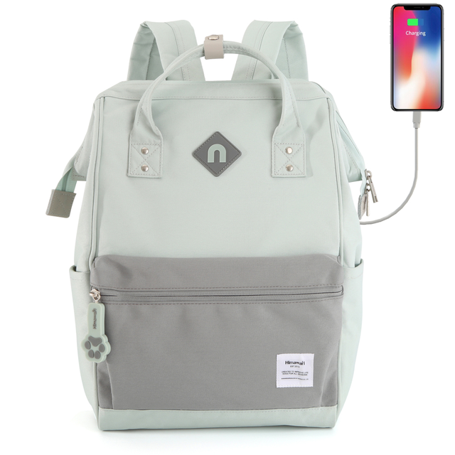 Plecak Himawari 9004 na laptopa 14,1&quot; z USB - Kolor: 3. miętowo-szary