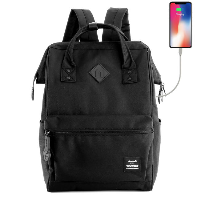 Plecak Himawari 9004 na laptopa 14,1&quot; z USB - Kolor: 7. czarny