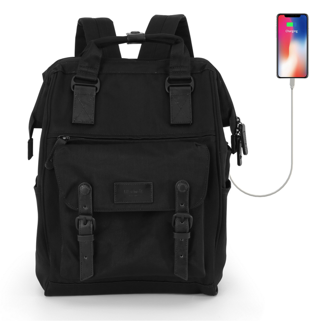 Plecak Himawari 9018 na laptopa 14-15&quot; z USB - Kolor: 05. cały czarny