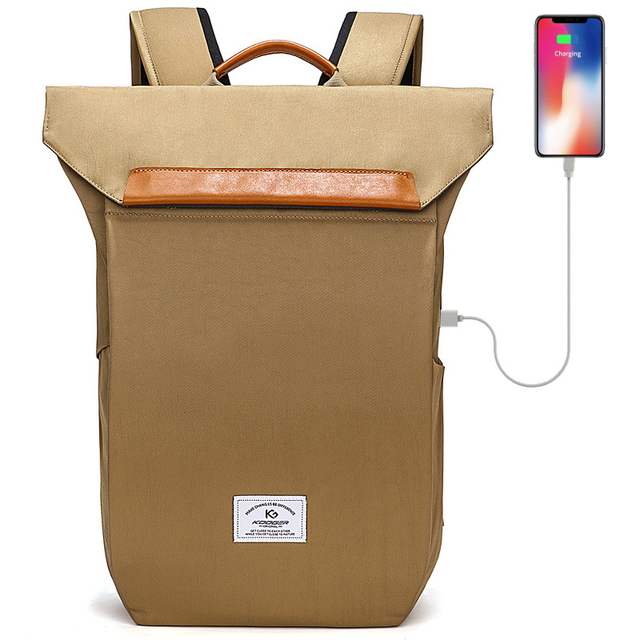 Plecak Kooger K949 na laptopa 15,6&quot; z USB - Kolor: camelowy