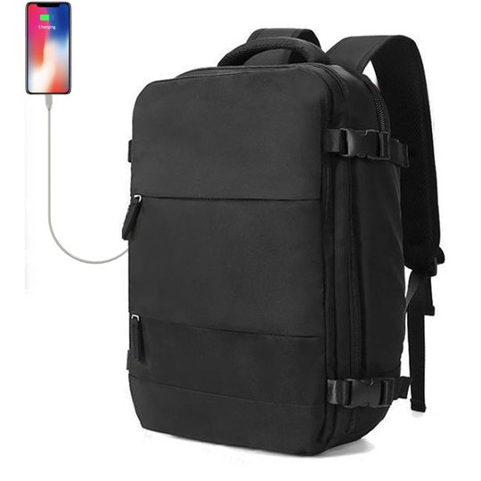 Plecak Macwave na laptopa 15,6&quot; AL697 bagaż podręczny z USB - Kolor: czarny