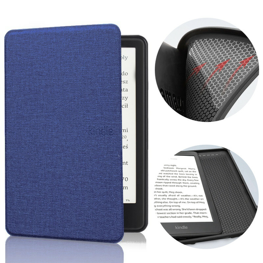 Etui Kindle Paperwhite 5 silikonowy tył 6,8&quot; tekstura - Kolor: ciemnoniebieski