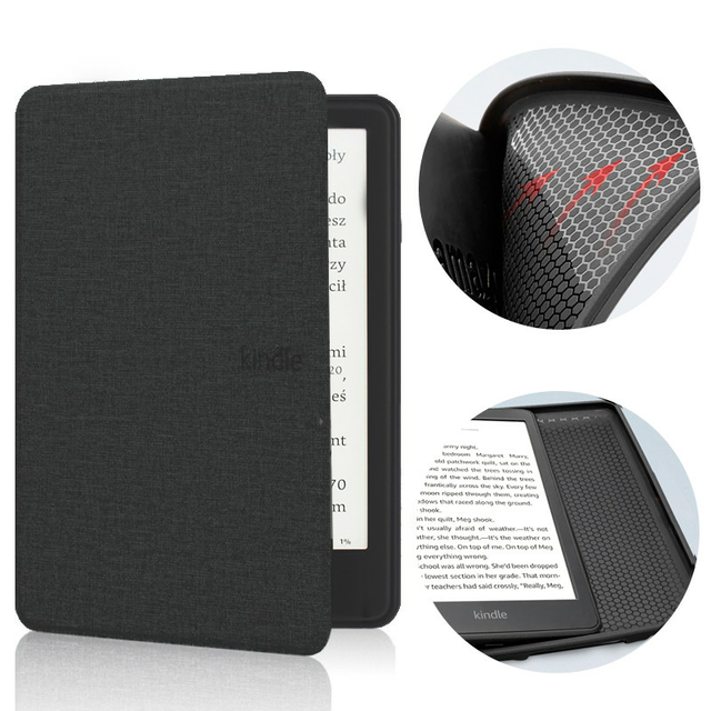 Etui Kindle Paperwhite 5 silikonowy tył 6,8&quot; tekstura - Kolor: grafitowy