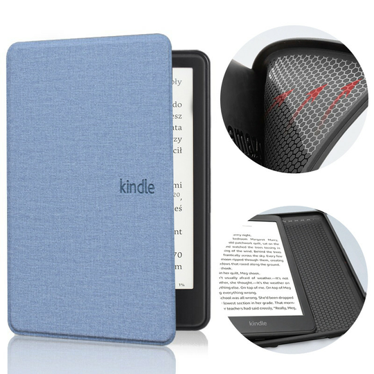 Etui Kindle Paperwhite 6 silikonowy tył 7&quot; tekstura - Kolor: jasnoniebieski