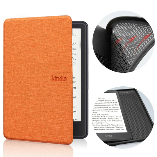 Etui Kindle 10 Touch silikonowy tył tekstura - Kolor: pomarańczowy