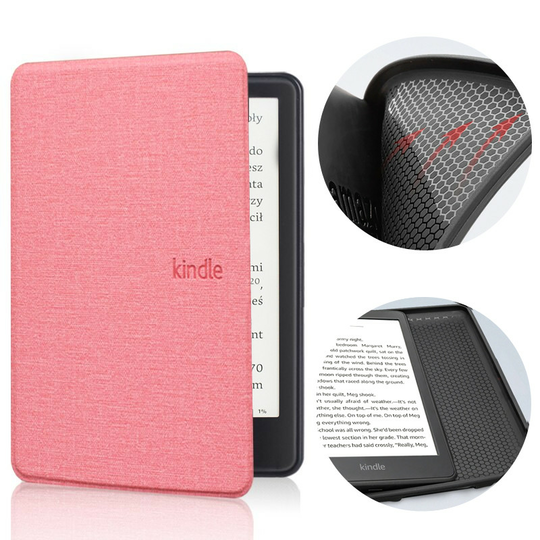 Etui Kindle 11 Touch silikonowy tył tekstura - Kolor: różowy