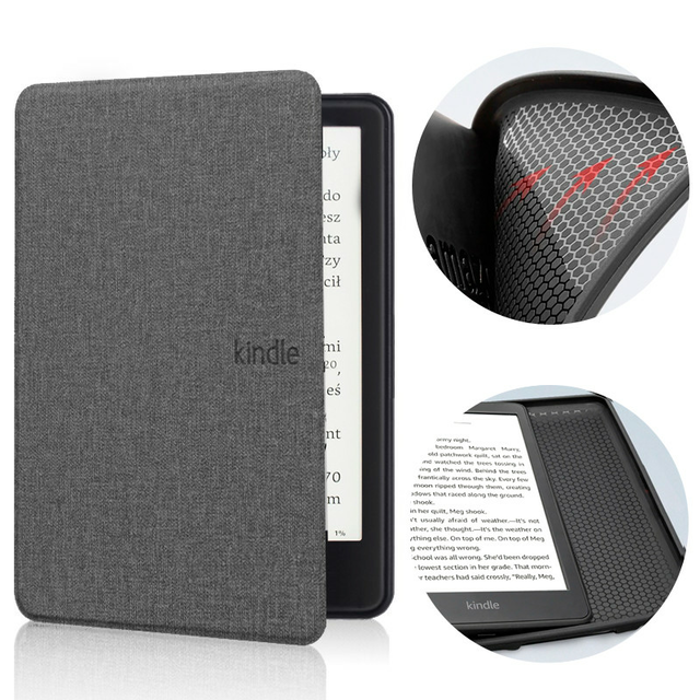 Etui Kindle Paperwhite 5 silikonowy tył 6,8&quot; tekstura - Kolor: szary