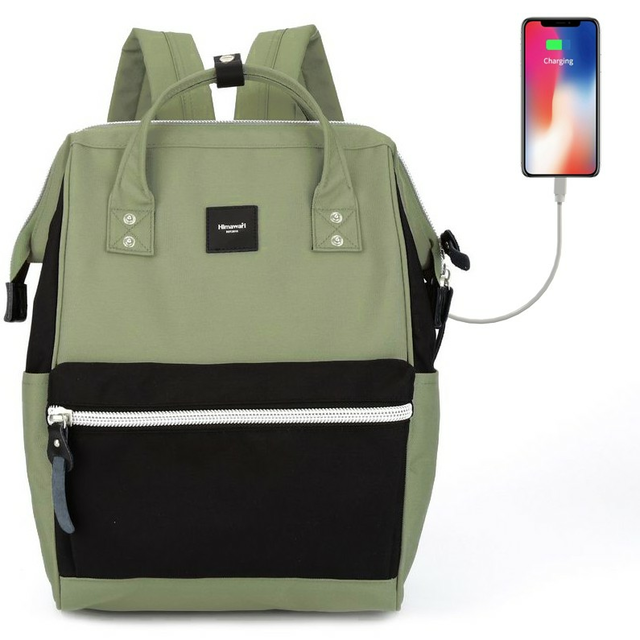 Plecak Himawari Sorrel HM1881 na laptopa 13,3&quot; z USB - Kolor: 37. zielono-czarny