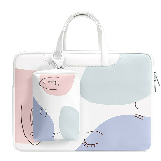 Etui/torba Taikesen na laptopa 13,3&quot; eco skóra + etui - Kolor: M2 ecru-niebieski